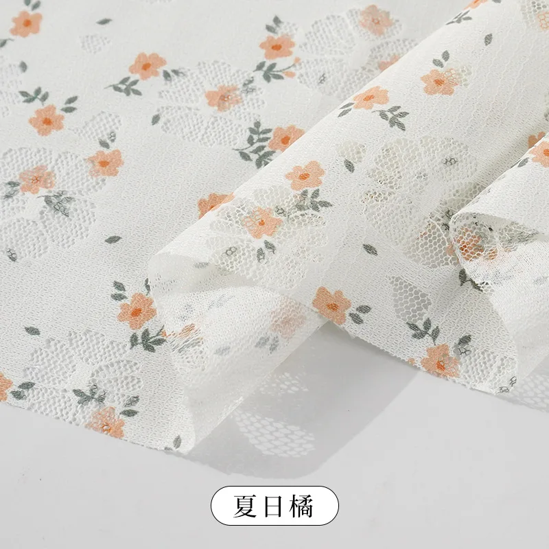 

Japanese Floral Lace Fabric, Fresh and Hollow Printed Dress, Children's Clothing, Home Curtains, Background Decorative