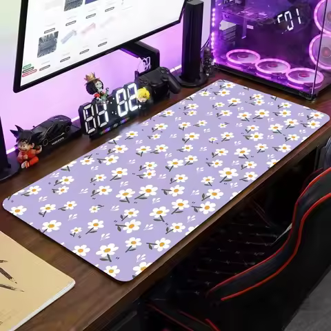 Little Daisy Purple Mouse Pad Large Computer Office Game Table Mat XXL Rubber Anti-slip Gaming Keyboard Mousepad Long Desk Pads
