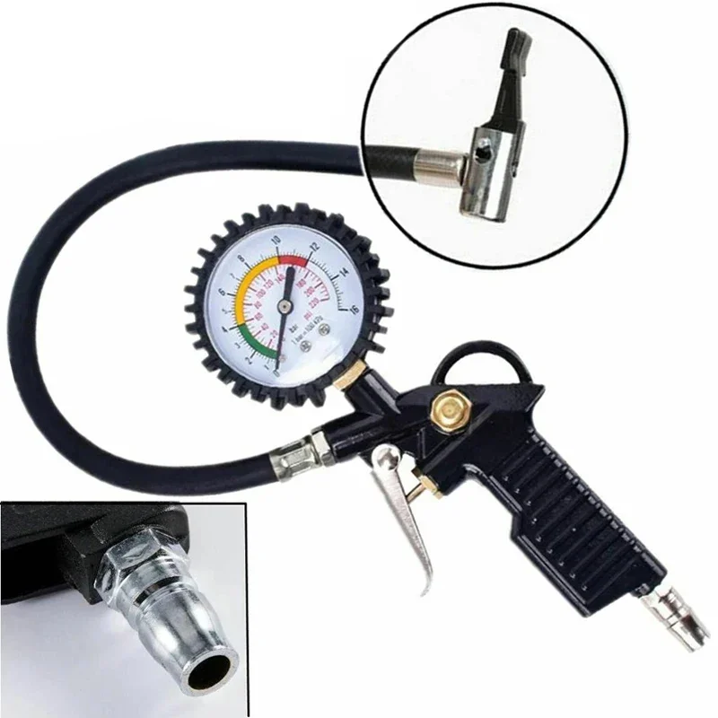 

3 in 1 Tire Pressure Gauge for Car Motorcycle SUV Inflator Pumps Tire Repair Tools Pressure Gun Type for Air Compressor