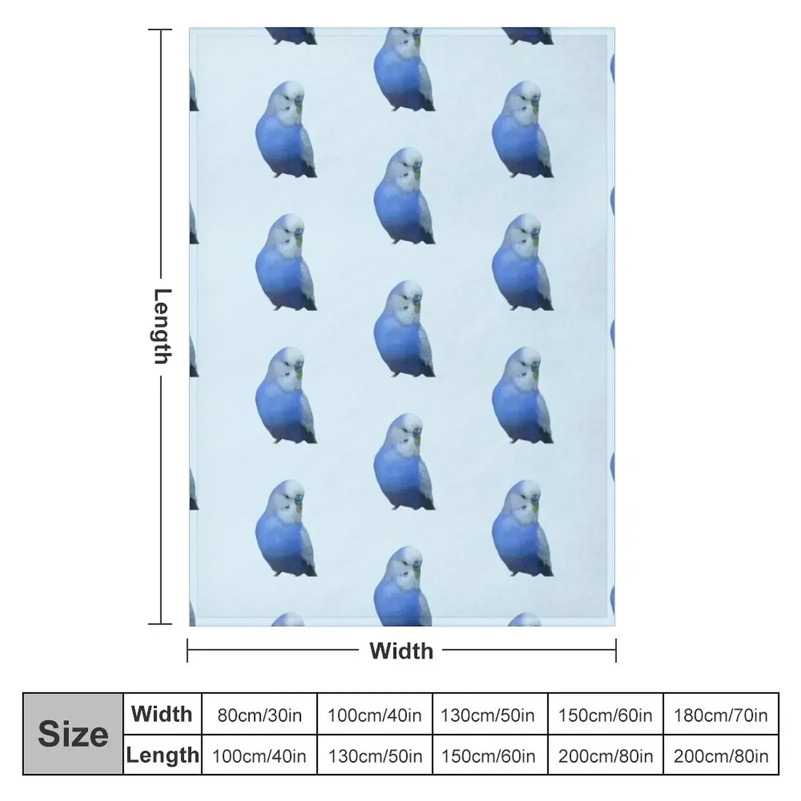 Blue Budgie Parakeet Lovers Design Throw Blanket Giant Sofa Summer Fashion Sofas Decoratives Luxury Throw Blankets