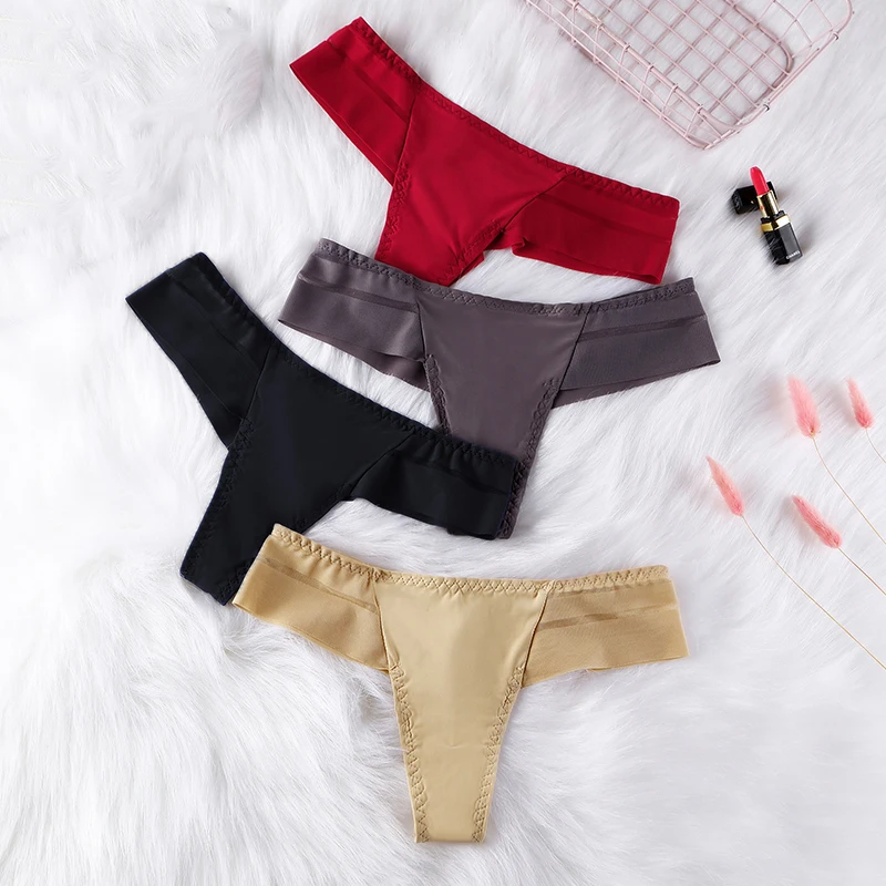 3PCS/Set G-String Women's Panties Seamless Perspective Transparent Underwear Female Thong Brazilian Sexy Underpants image 2