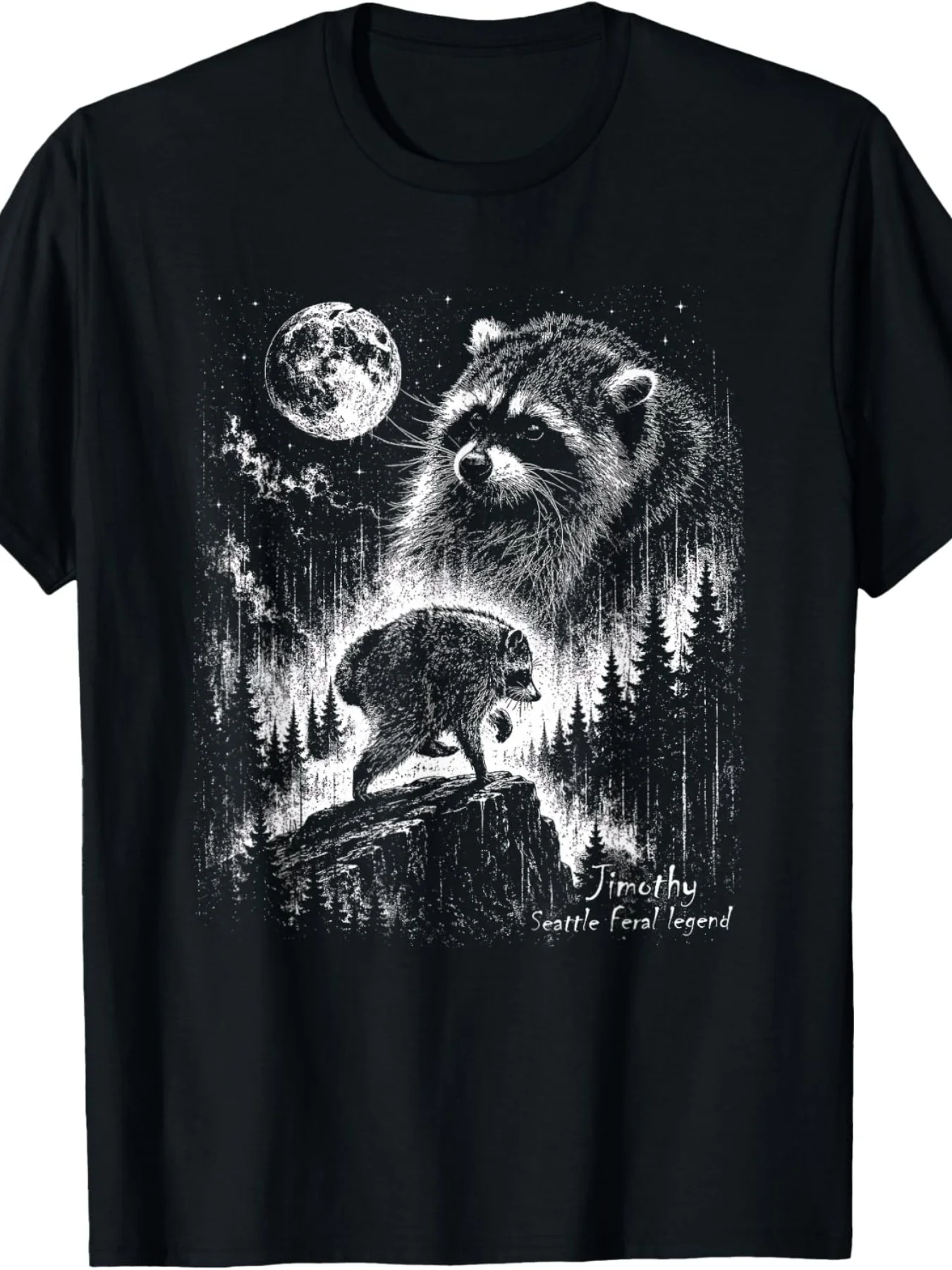 Jimothy Raccoon T-Shirt - Funny Jimothy Graphic Tee with Iconic Seattle, Unisex Casual Round Neck Shirt Suitable for Men & Women, Machine Washable for - Wear, Everyday Outfits & Gifts For