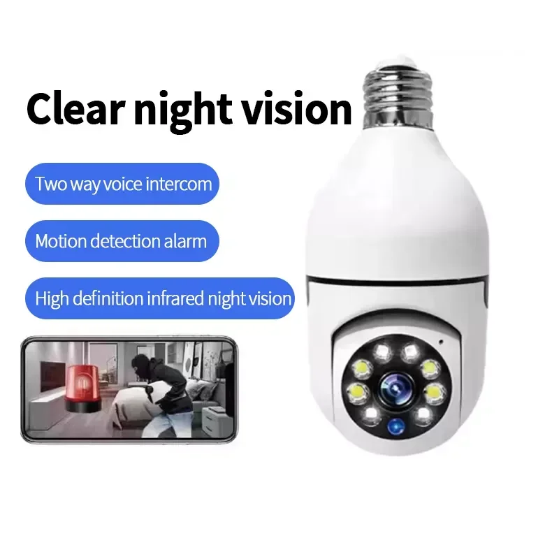 camera de vigilancia indoor bulbo panoramico rastreamento humano cctv sem fio monitor de seguranca wi fi 1080p 360 graus 5g 01