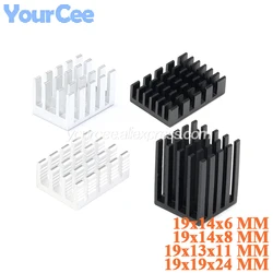 10pcs/5pcs 19*19*24mm 19*14*8mm 19*14*6mm 19*13*11mm Black Heatsink Cooling Fin Aluminum Heat Sink Cooler Radiator 19x19x24mm