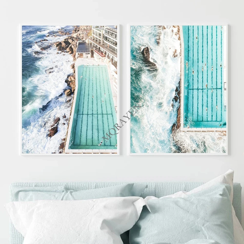 Nordic Moderne Urlaub Spaß Seascape Bondi Strand Eisberge Leinwand Malerei Kunstdruck Poster Wand Bilder Wohnzimmer Wohnkultur