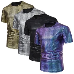 Summer New Men Short-sleeved T-shirt Small Stretch Breathable Tops Male Daily Casual Trend Tee Shirts