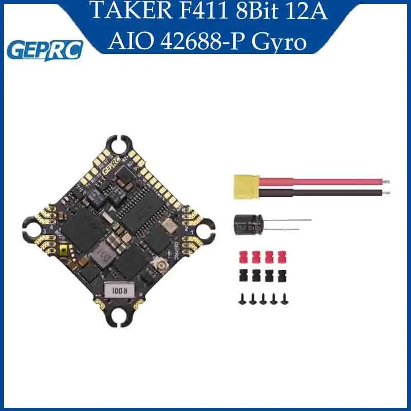 

GEPRC TAKER F411 8Bit 12A AIO 42688-P Gyro for Buzzer and LED Light Function DIY FPV Quadcopter Replacement Accessories RC Parts