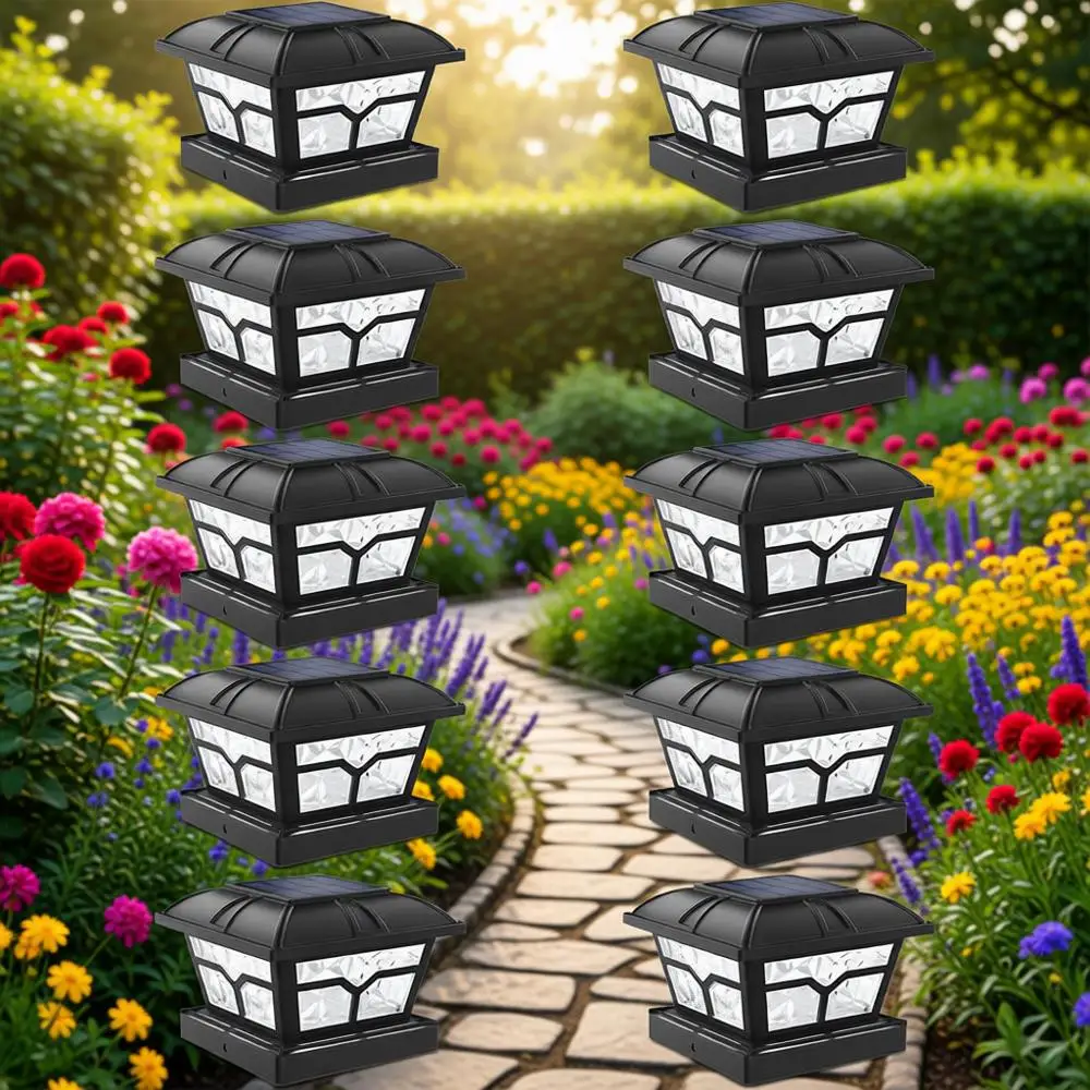 

Уличные светильники для столбов, 2 цвета, 8 светодиодов или для деревянных/виниловых столбов 4x4, 5x5, 6x6, для декора патио и террасы, теплый белый и холодный белый свет, черные.