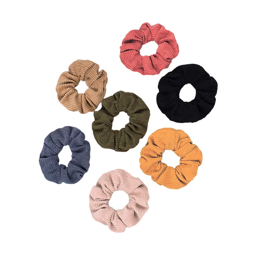 7 قطع من ربطات القماش القصيرة المرنة على شكل ذيل حصان للنساء، حلقات شعر يومية، إكسسوارات شعر أنيقة #4