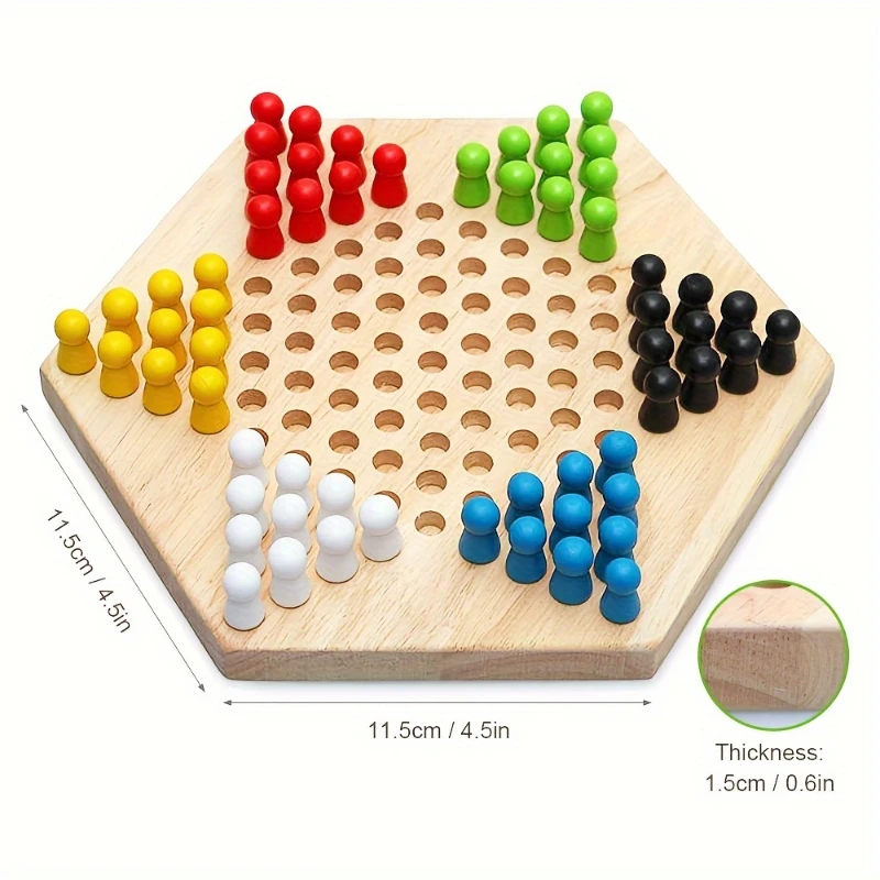 Holz Dame Schach Spiel Klassische Chinesische Dame Set Strategie Familie Party Brettspiele Kinder Pädagogisches Lernen Versorgung