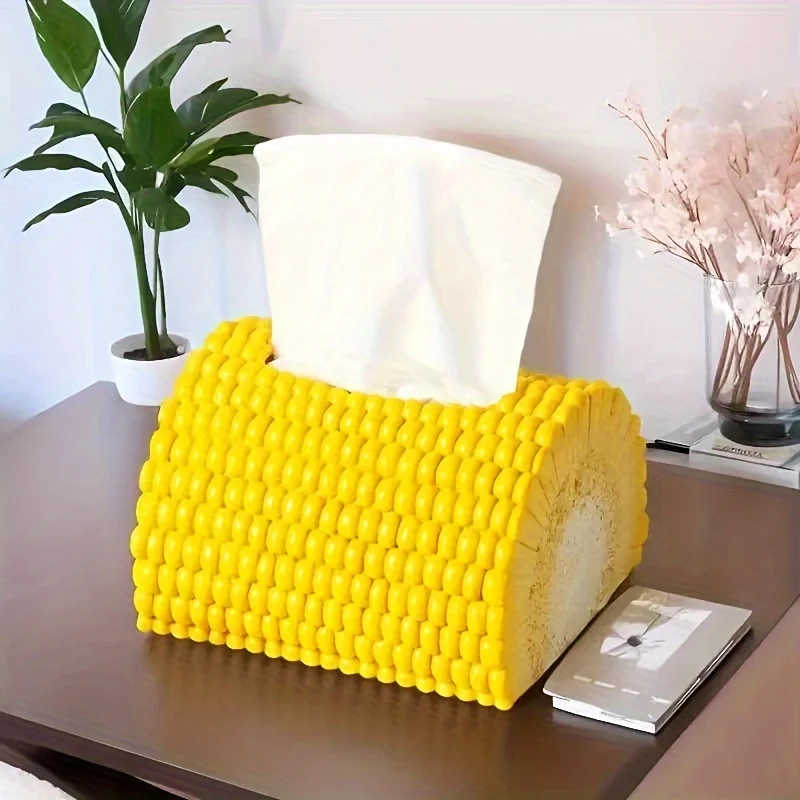 1pc Unique Corn-Shaped Tissue Box Holder - Creative Decor for Living Room & Dining Table, Durable Plastic