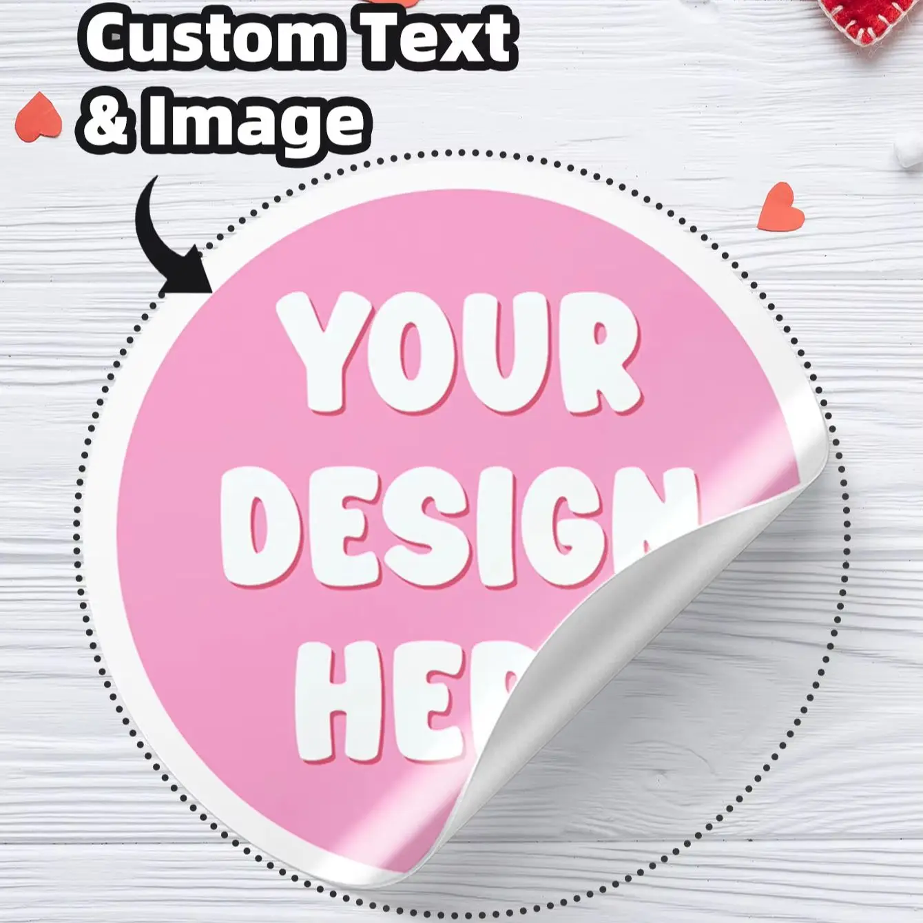 1-100PCS Custom Round Stickers with Personalized Text & Images for Envelopes,Gift Boxes, Journals,Laptops&Phone Cases Labels