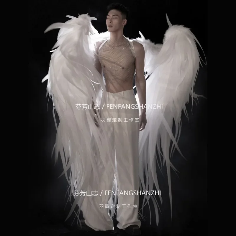 White angel Wings Halloween Model Catwalk Costume Accessories Super Wings Nightclub Stage Performance Props