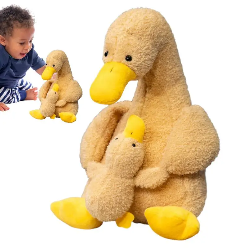 Stuffed Animal Duck Cartoon Duck Plushies Mother And Child Duck Soft Children Sleeping Comfort Doll For Boys Girls Children