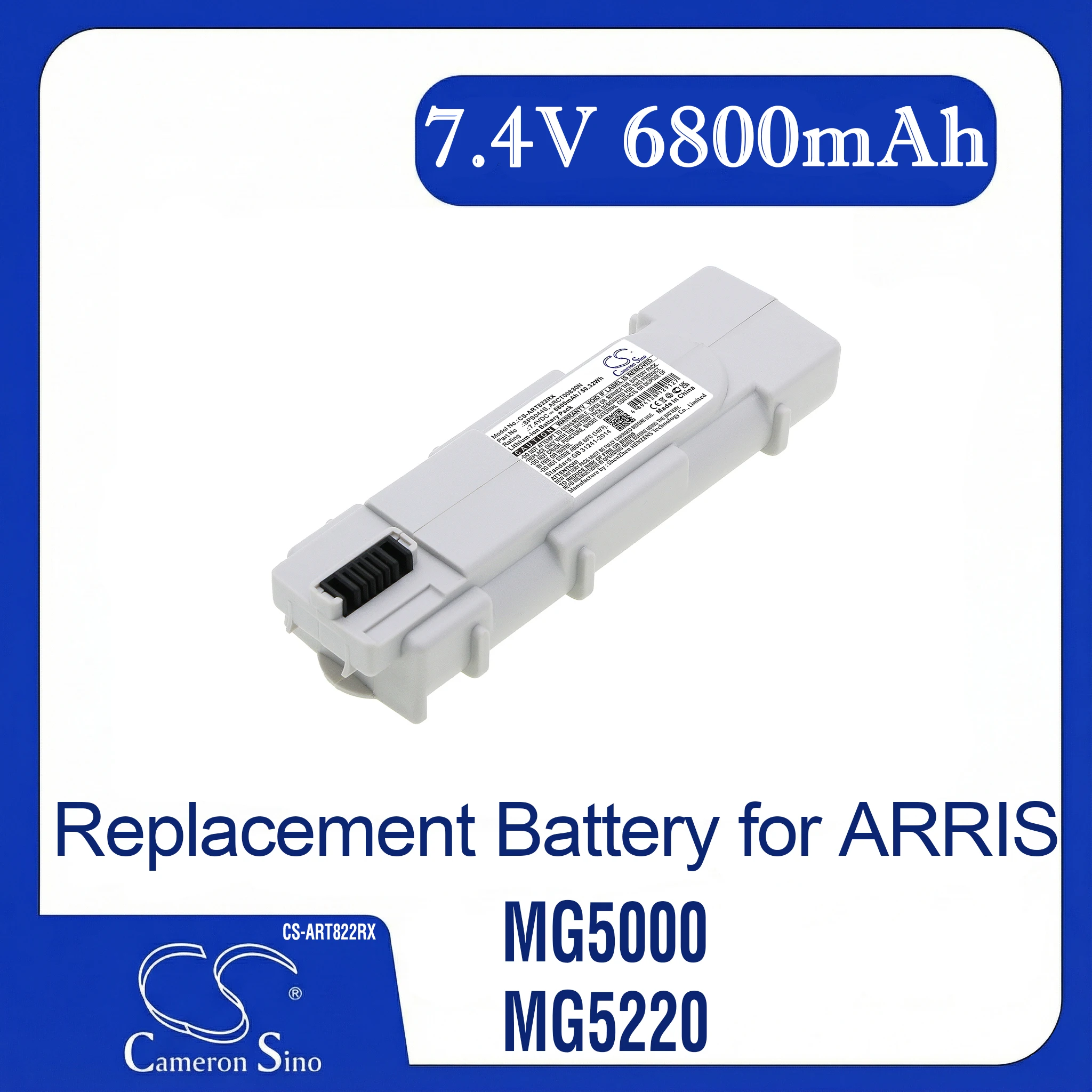 

CS Replacement Battery for ARRIS TM822G,TG862G,TG852G,TM502G,TM602G,TM722G,Touchstone TM5,Touchs PN:BPB044S 6800mAh / 50.32Wh