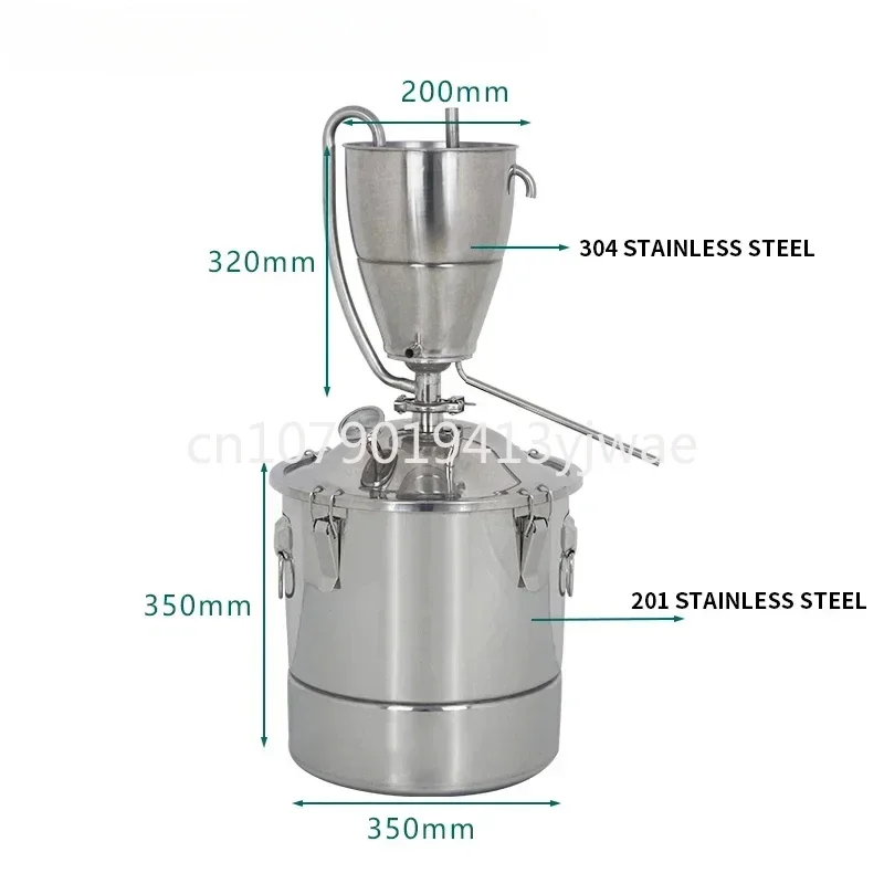 30L Water Alcohol Distiller Stainless Steel DIY Moonshine Equipment for Whisky Wine Beer Spirits Still Home Brewing Kit