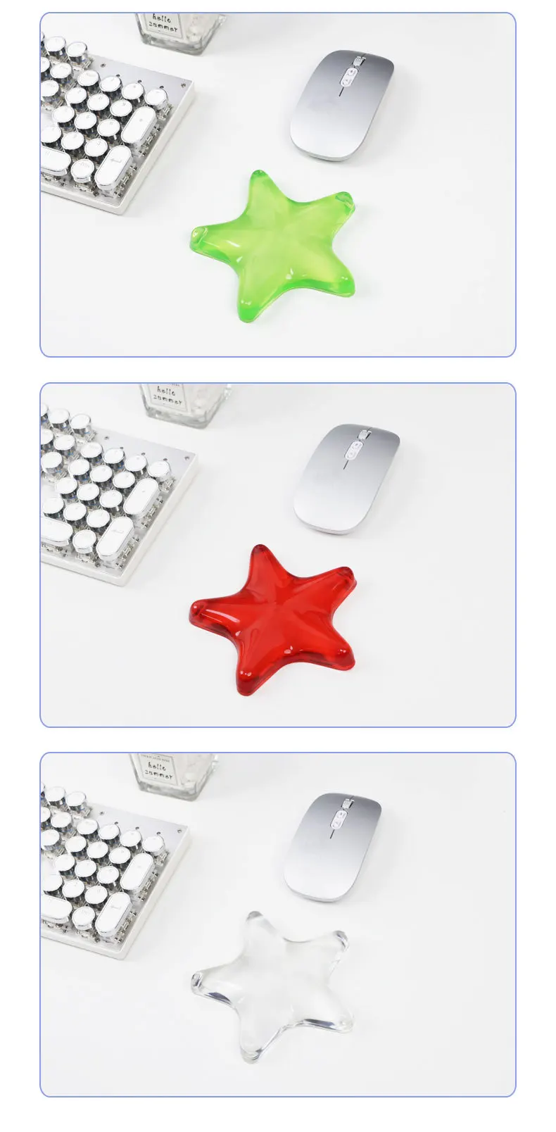 Sternförmiges Silikon-Handgelenkauflage-Mauspad Coole Sommer-Schreibtischunterlage für Büro und Gaming in 6 Einfarbigen Ausführungen – Detail 8