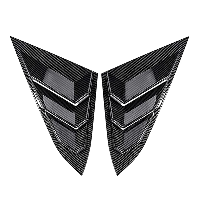 For Honda Civic 10th Gen 2016-2020 Sedan Rear Side Window Louvers Air Vent Scoop Shades Cover Trim Blinds Carbon Car Accessories