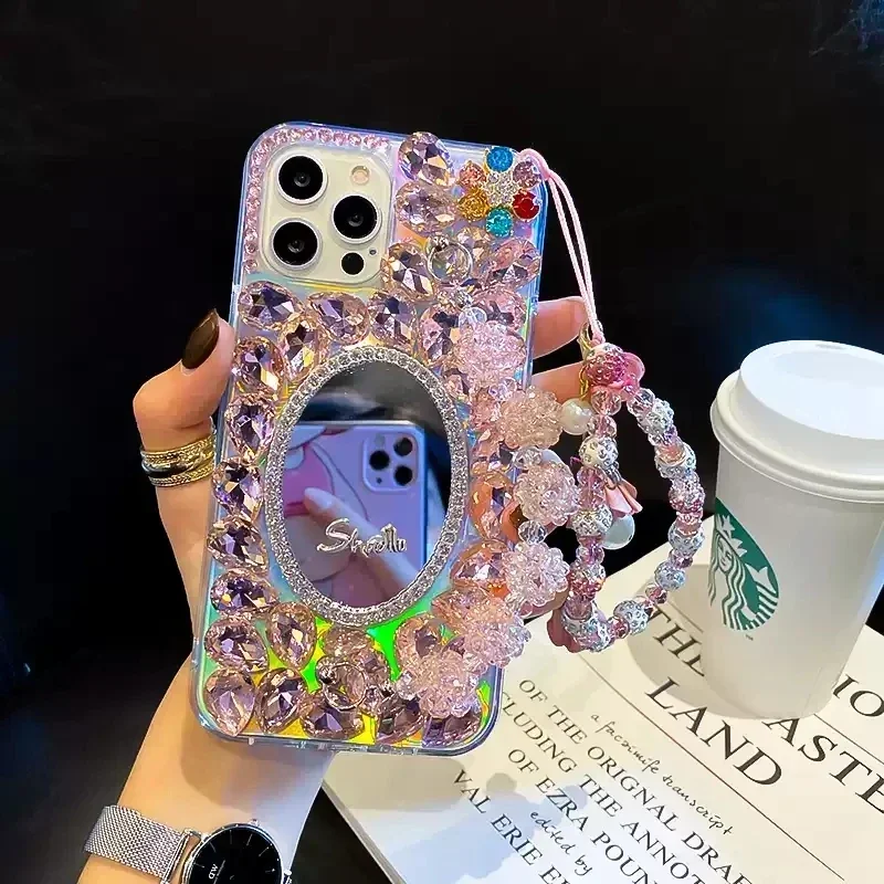 Shiny Butterfly Diamonds Phone Case for iPhone, Women's Cover, Luxury Brand, 16Plus 15, 14, 13, 12, 11 Pro Max, XR, XS Max