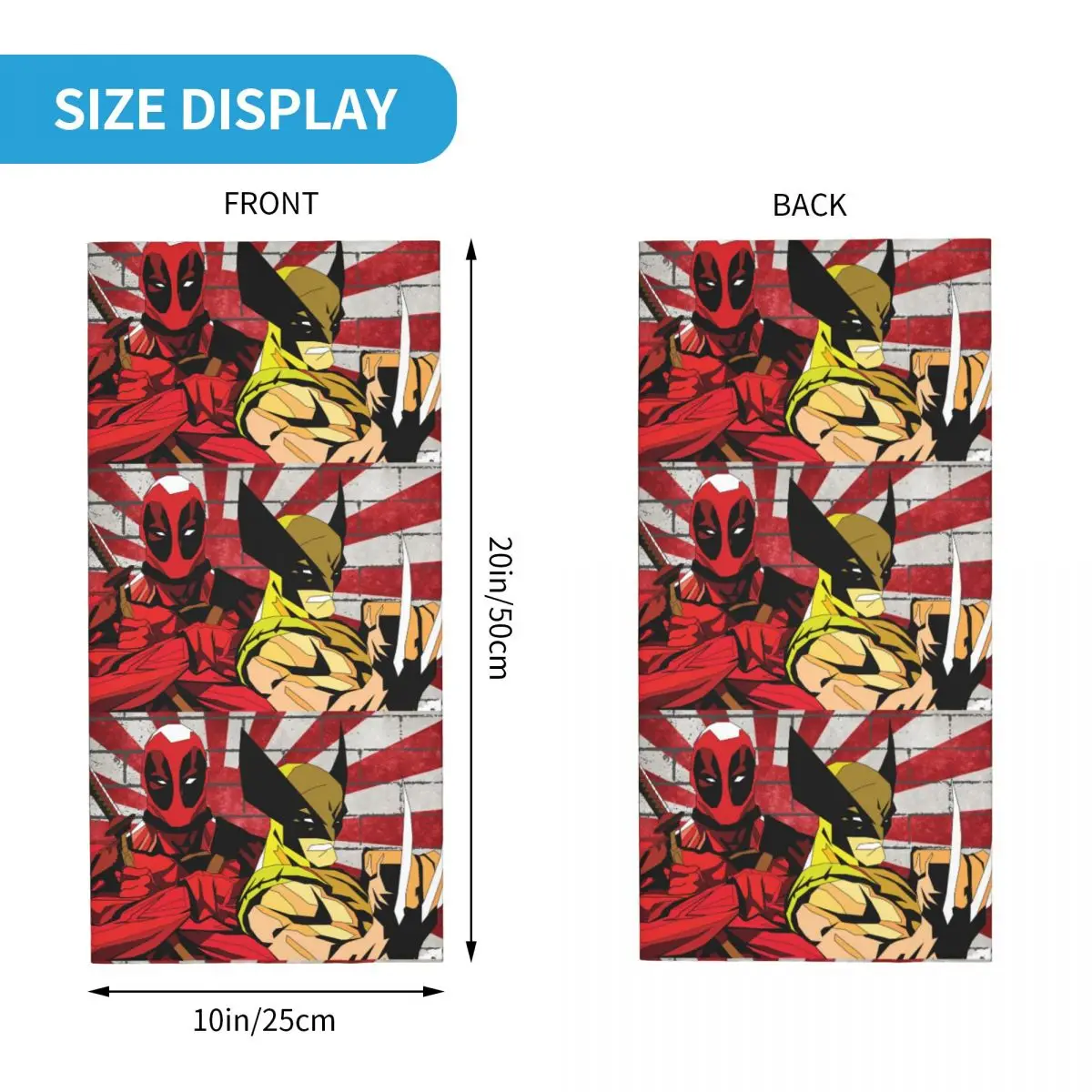 Popular Movies Bandana Neck Cover Motorcycle Club Deadpool & Wolverine Wrap Scarf Hiking Unisex Adult Washable