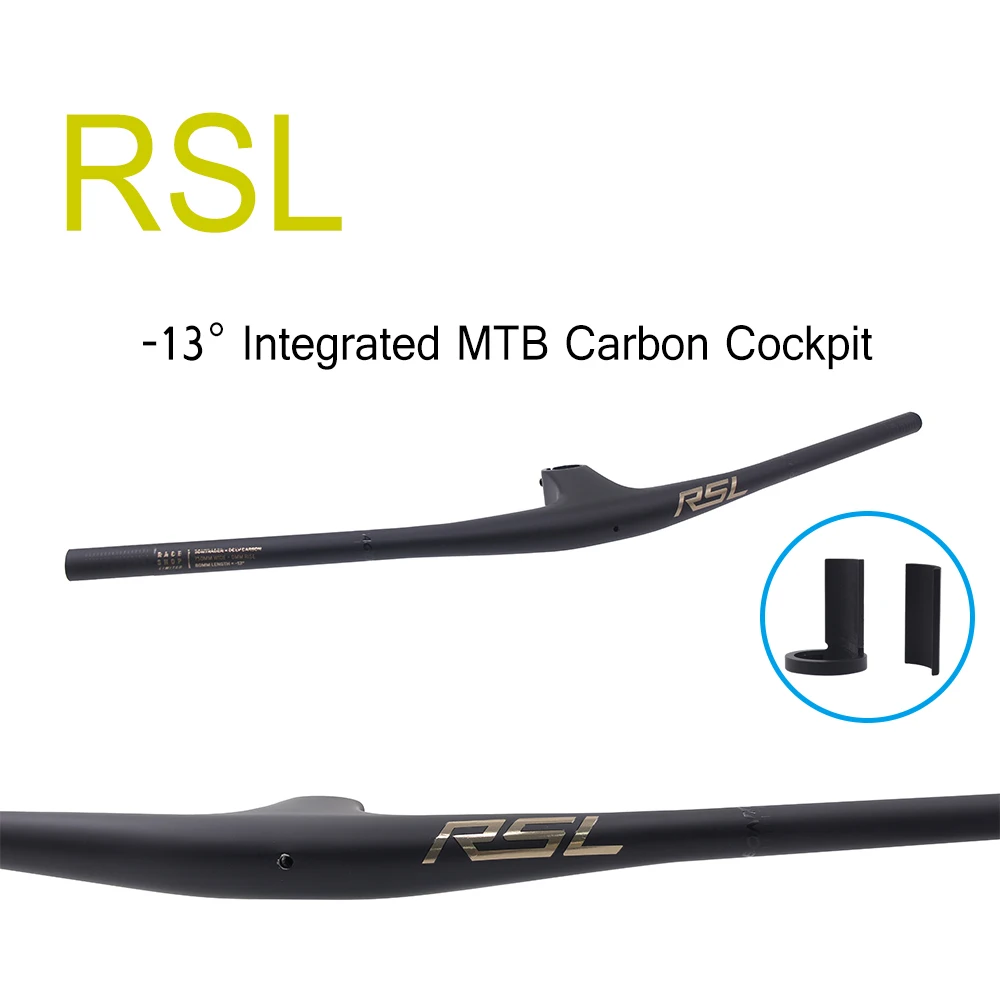 

T1000 for RSL -13degree Integrated MTB Carbon Cockpit Mountain Handlebar 750mm XC Flat Bar with Stem Bike accessories