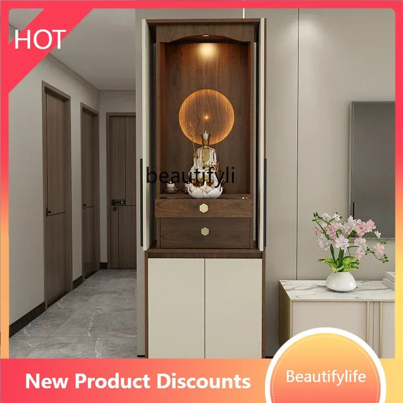 

D06 Chinese-style Bodhisattva ranking, Buddhist hall is dedicated to Guanyin household simple vertical cabinet living room displ
