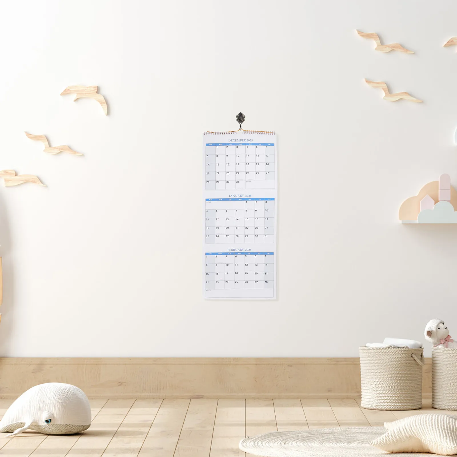 

3 Panel Wall Calendar 2025-2027 Vertical 3 Month View Monthly Planner for Home Office School Hanging Organizer Yearly Schedule