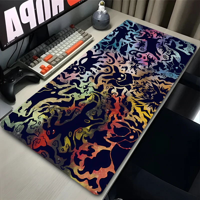 Japan Anime Custom HD Mouse Pad Laptop colorato E-eevee Mousepad PC XXL P-pokemones tastiera tappeto Gamer Cabinet Desktop Mause Mat