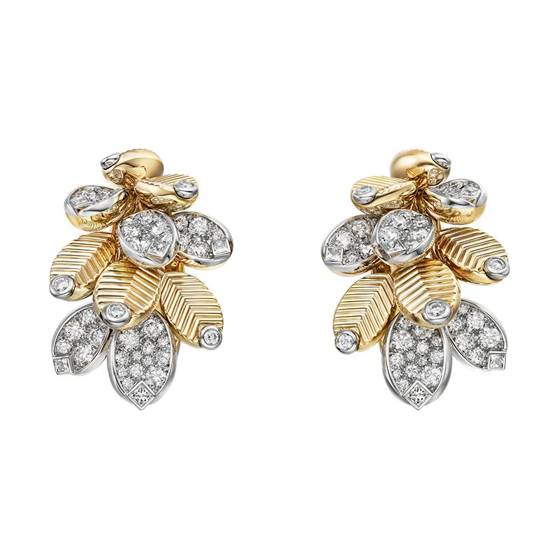 

Серьги из серебра 925 пробы с золотым покрытием, дизайн в виде листьев кофейного дерева, модные украшения для женщин