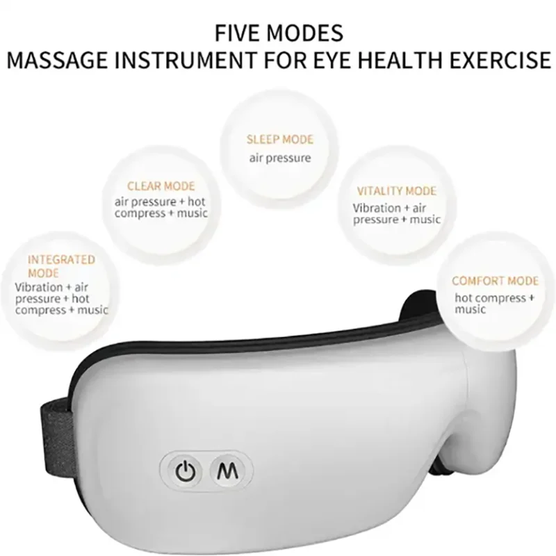 Oogpreventie Massager Gezichtstrillingen Druk Hot Comprimeren Therapie Verbeteren Slaap Verlichten Vermoeidheid Bril Bluetooth En Muziek