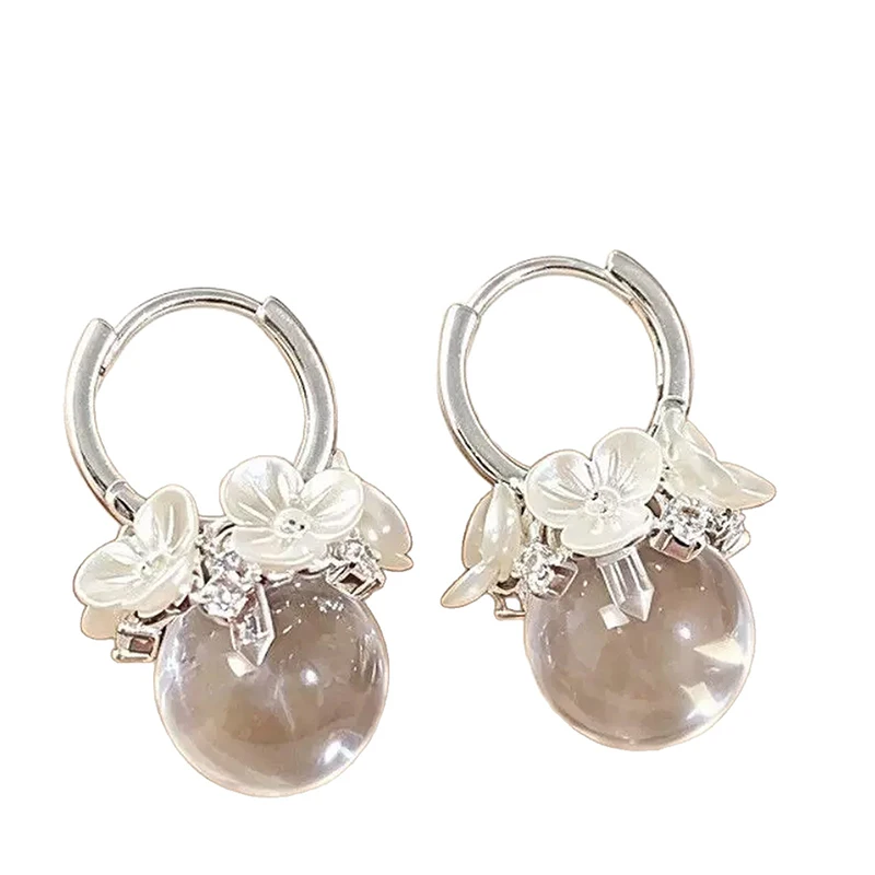 GANPUP Trendige Blumen Transparente Perlen-Ohrhänger für Damen Mode Neue Schnallen-Schmuck Geschenk Party Hochzeit серьги женски – Detail 5