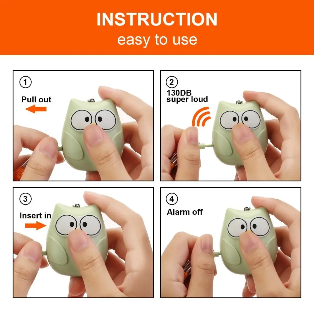 Cute Anti-attack Self Defense Alarm Loud Anti-Wolf Anti-wolf Alarm 130dB Emergency Alarm Keychain Outdoor