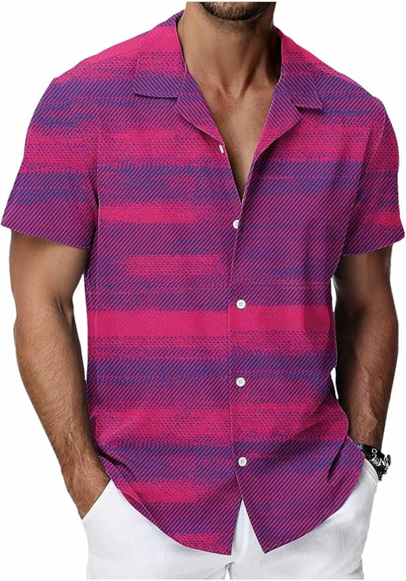 

Vintage Hawaiian Shirts For Men Tropical Plant Pattern Printed Short Sleeve Tops Fashion Casual Men Clothing Oversized Men Shirt