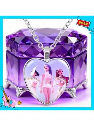 KPop Demon Hunters Kids Anime Cute Necklace Kids Fashion Jewelry Accessories Girl Said Pendant Cartoon Necklaces Gift 2025