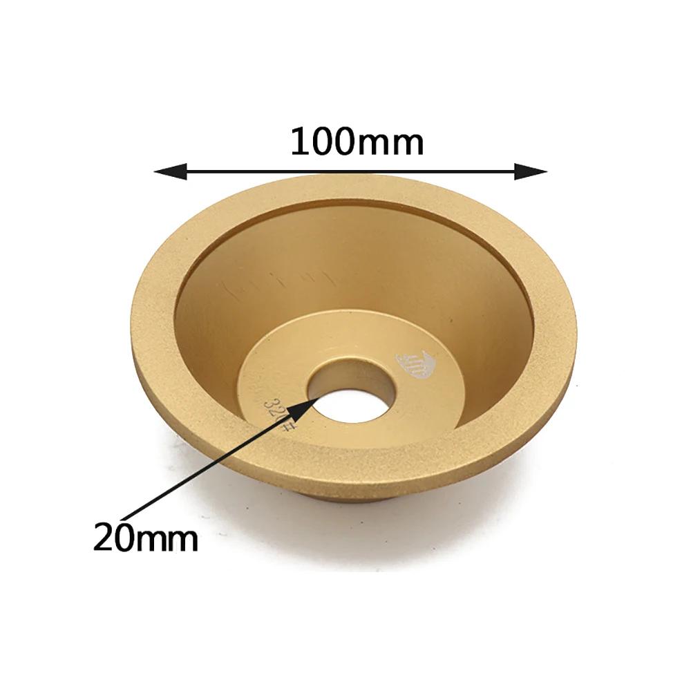 

100mm 4'' Cup Diamond Grinding Wheel Brazing Diamond Grinding Wheel Disc 150-400 Grit For Sharpening Grinder Milling Cutter 1 pc