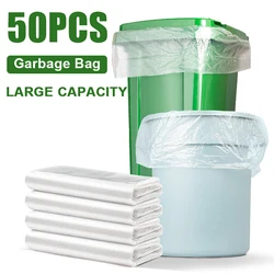 50PCS Clear Large Capacity Garbage Bag Transparent Thickened Disposable Strong Garbage Bags Commercial Big Trash Can Liner