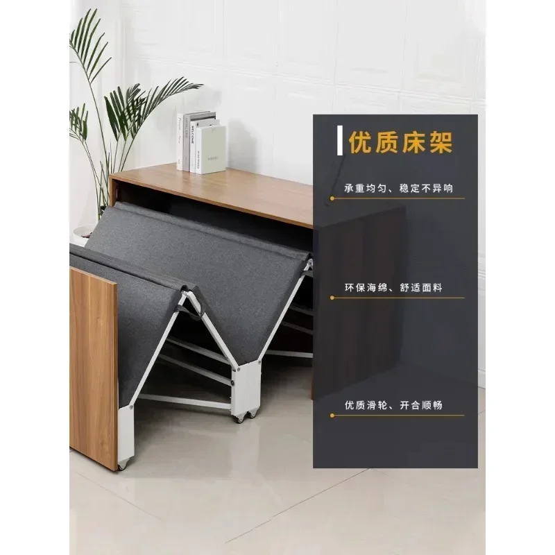 Folding bed lunch break office home single double multi-functional invisible bed