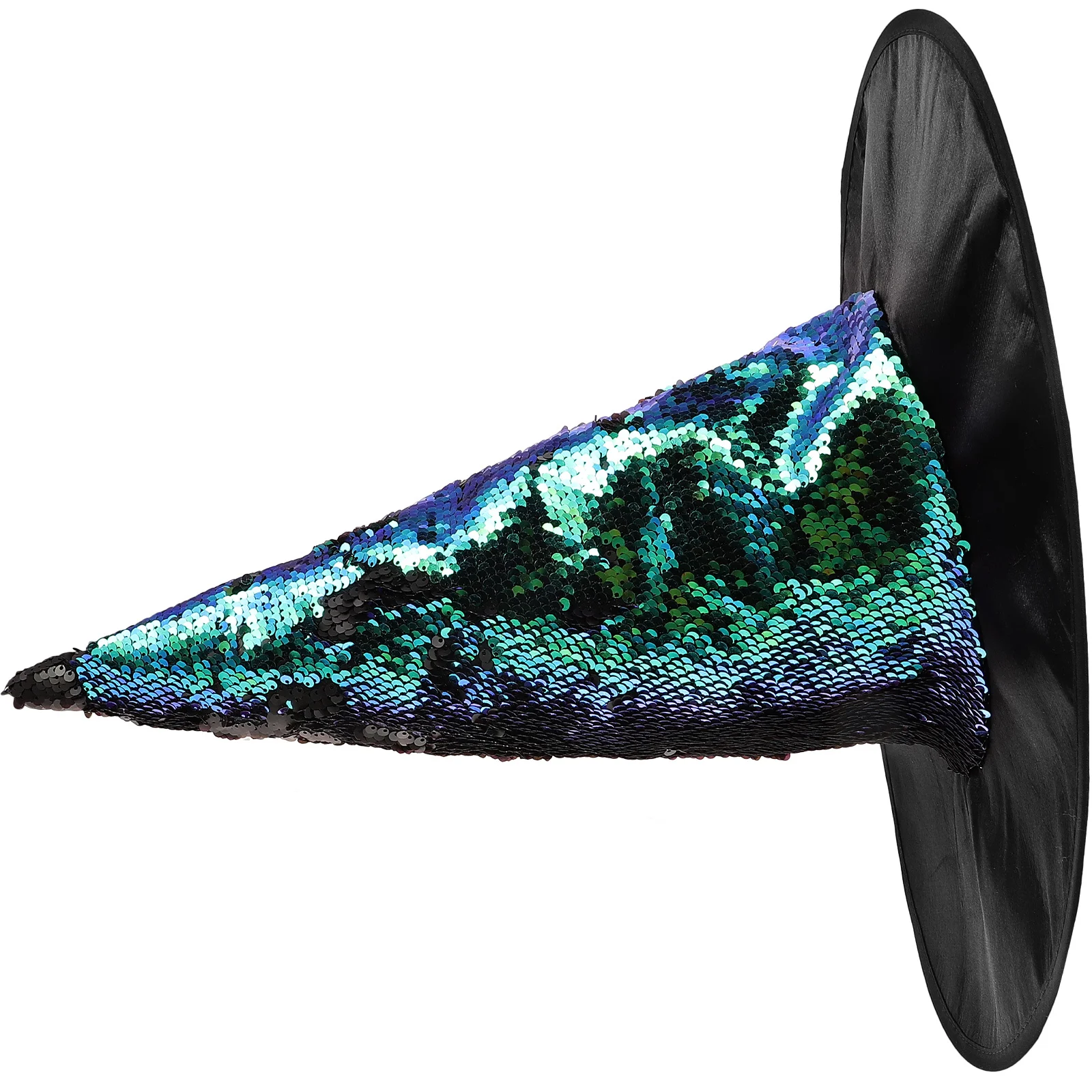 Kapelusz czarownicy na Halloween z cekinami i brokatem, kostium na imprezę cosplay, wygodny, trwały, uniwersalny, dla kobiet i dziewcząt, przebranie na maskaradę.