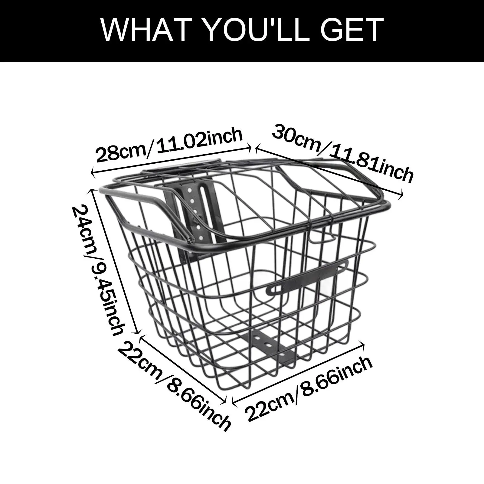 سلة دراجة كهربائية أمامية سهلة التركيب، سلك معدني مزخرف عالمي لمنازهات الحديقة والتخييم وإكسسوارات ركوب الدراجات غير الرسمية #6