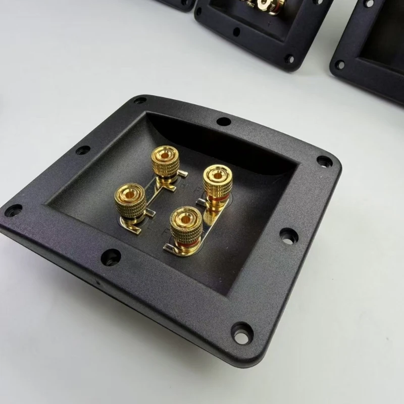  Flame Resistant ABS Speaker Terminal Box Speaker Wiring Hub 4Channel Parallel Connection Red and Black Terminal Post