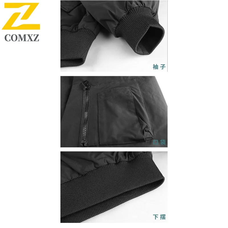 COMXZ معطف باركر سميك مقاوم للبرد جديد عصري بلون الشارع وسادة مبطنة ثلجي عالي الجودة أسفل سترة ملابس للرجال
