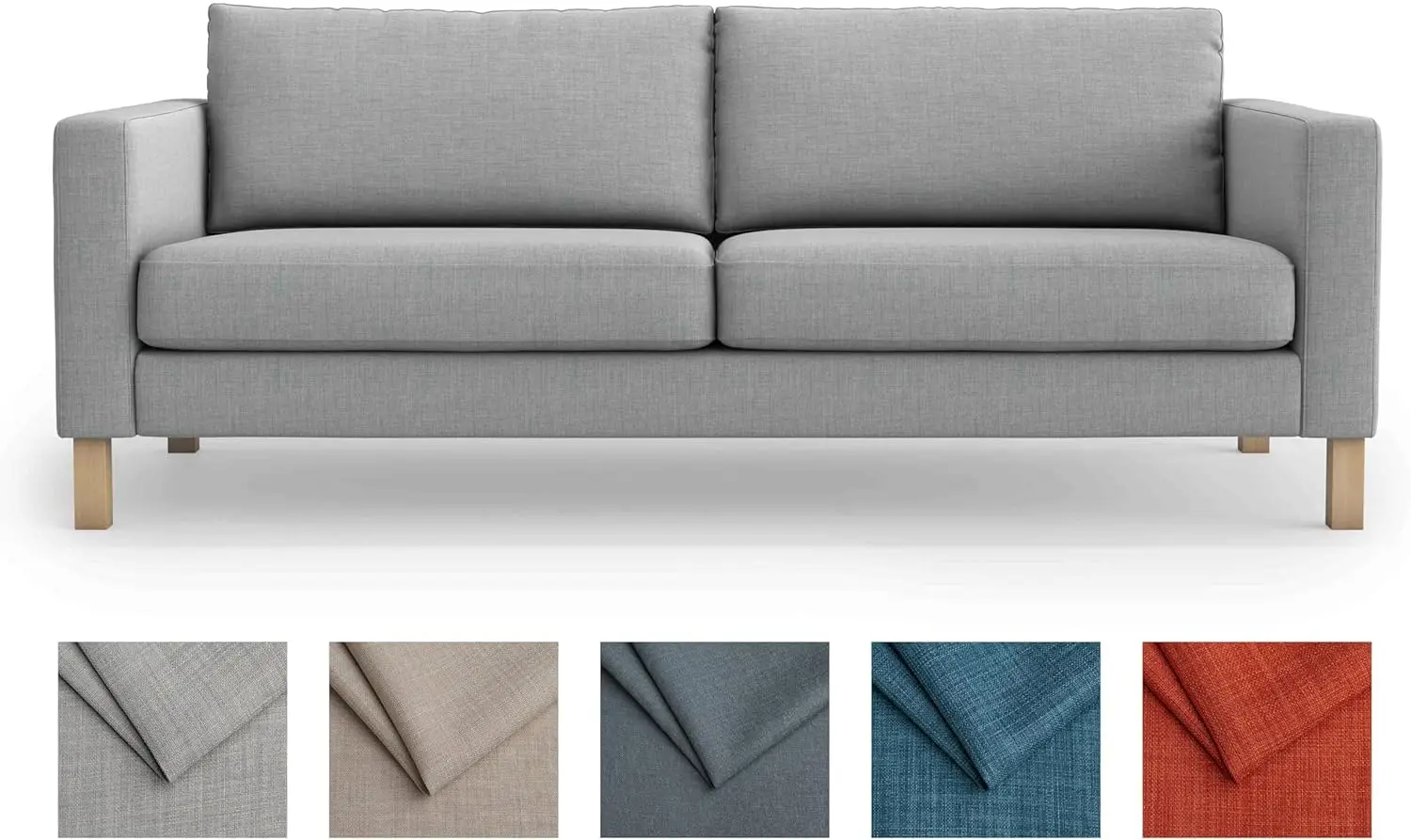 

Karlstad Replacement Slipcover for IKEA 3 Seat Sofa, Light Grey, 80'' Length (Cover Only)
