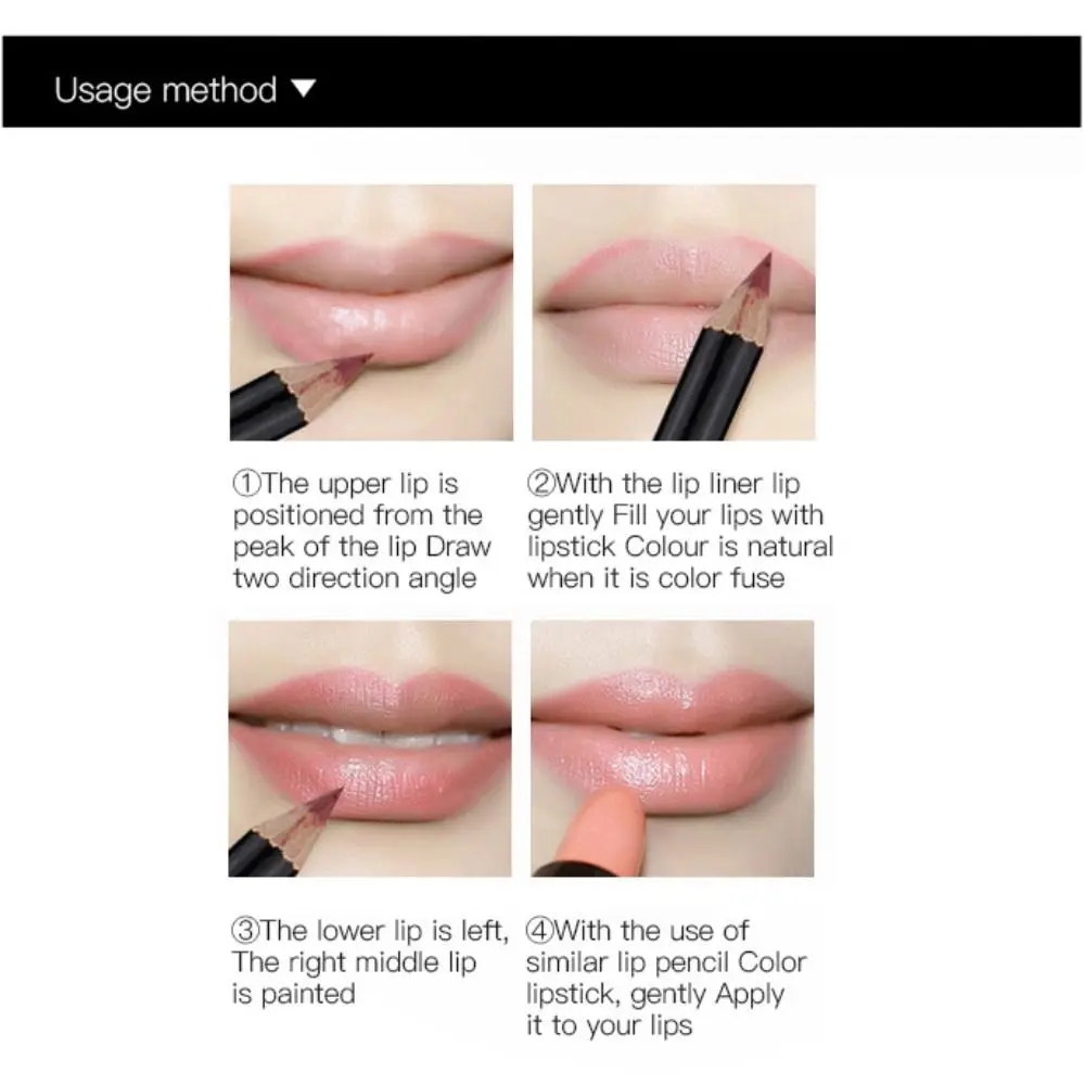 Fashion Waterproof Lipliner Pen Set Red Matte Contour Tint Lipstick Make Up Moisturize Nude Brown Lip Liner Pencil Gift