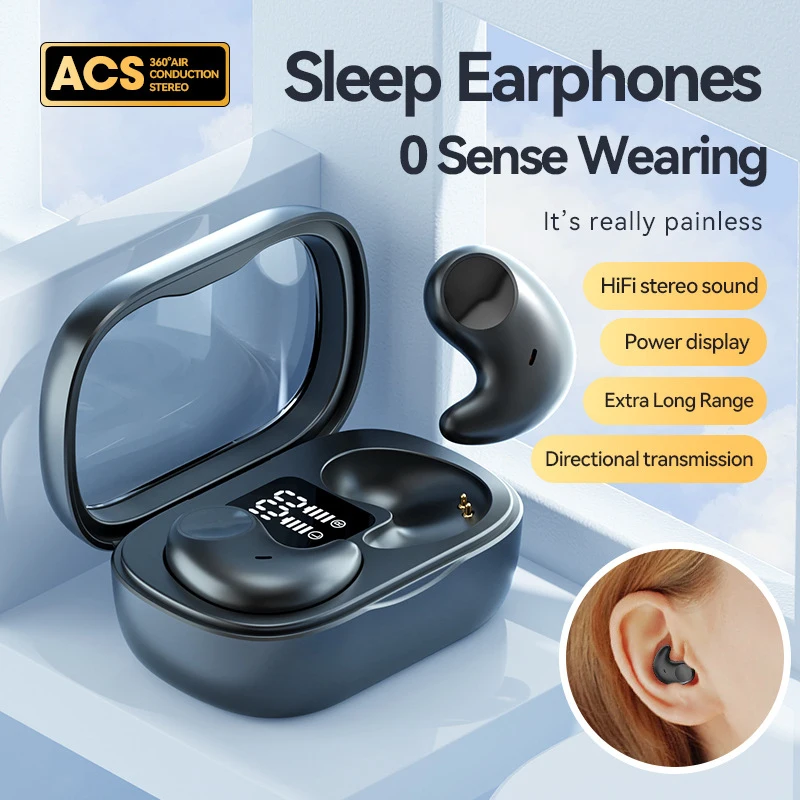 M51 Wireless Bluetooth Translation Headphones Sleep Earphones Invisible Sports Earbuds in-ear Mini Translator Headphone Device