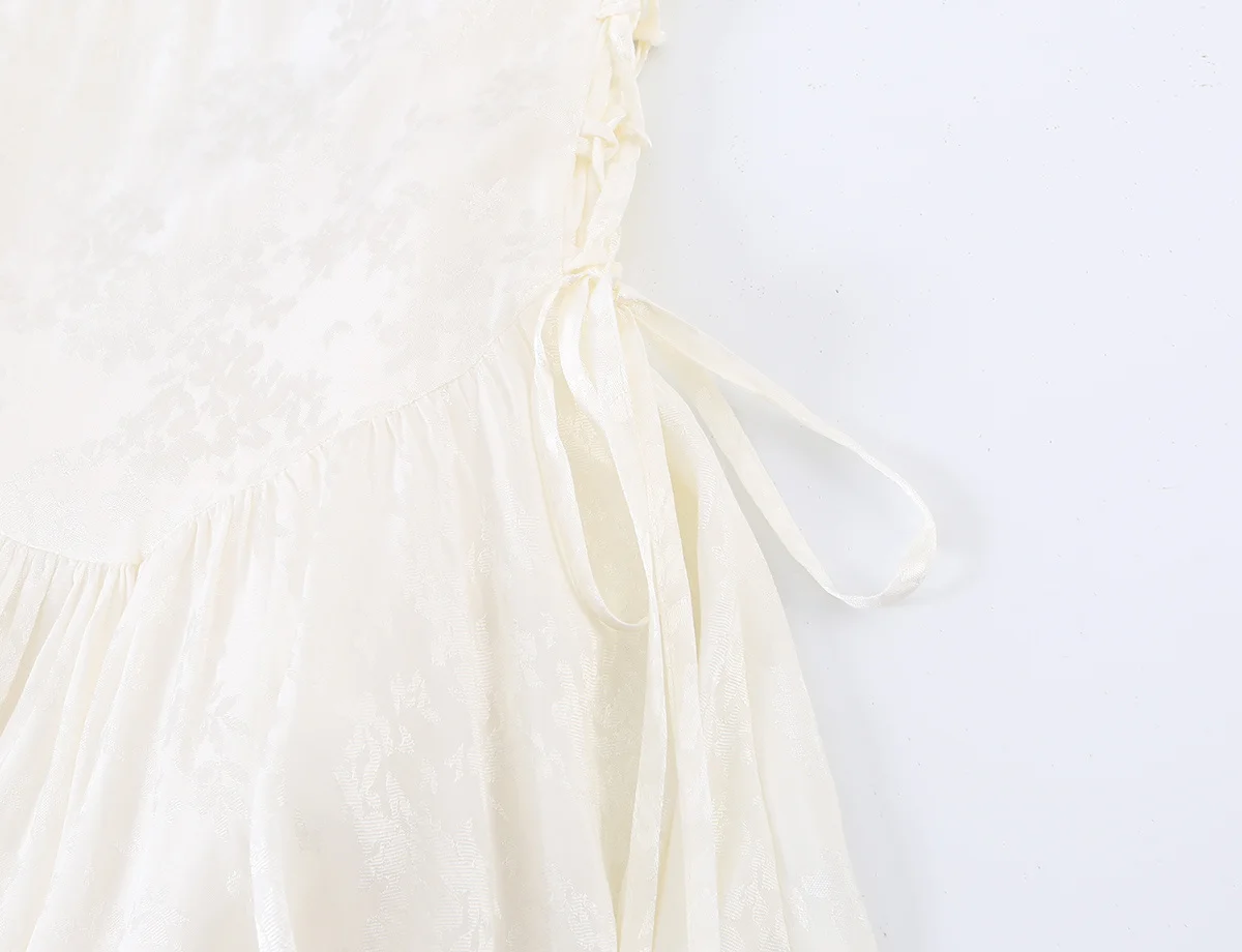 TFMLN Neues 2026 Damen-Minikleid mit Quadratischem Kragen, Puffärmeln, A-Linie, Elegantes, Figurbetontes Bandage-Partykleid für den Sommer – Detail 7