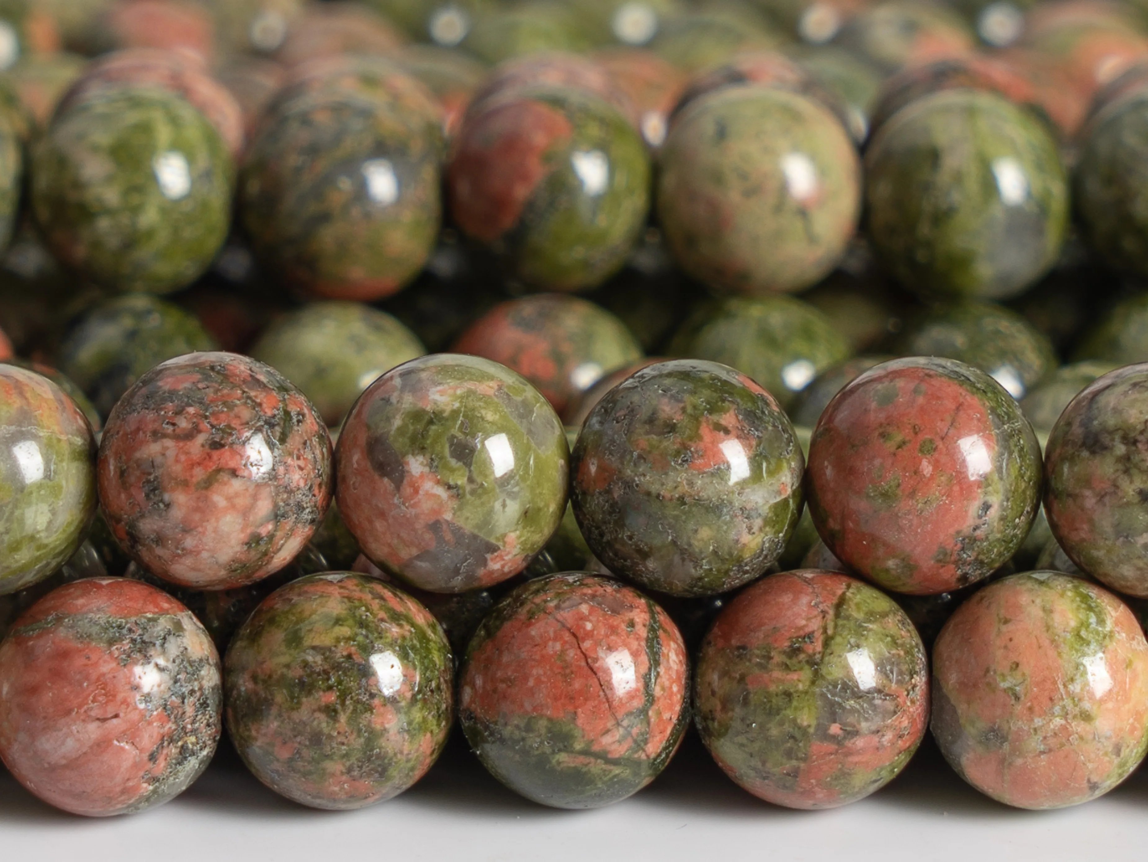 

Natural stone Lotus Pond Unakite Beads Grade AAA Gemstone Loose Beads Round shape Size Options 4/6/8/10/12mm for Jewelry Making