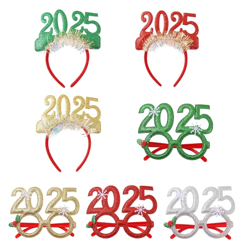 

Paper Props Glasses Photo Party Cosplay Costumes Colorful Tinsel Headband Dancing Party 2025 Glasses New Year Party