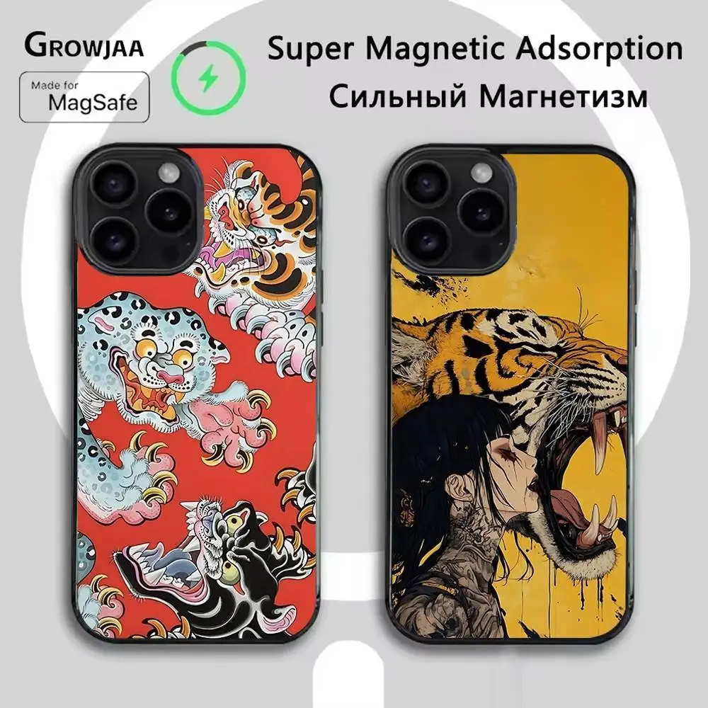 

Japanese Ukiyo-e Tiger Phone Case For iPhone 17,16,15,14,13,12,11,Pro,Max,Plus,Mini,SE4,E Magnetic Magsafe Wireless Charging
