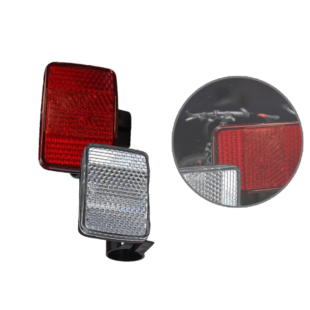 

2 Pack Front & Rear Bike Bicycle Reflector Set Red White Fixings Mounting Bracket Warning Light Safety Lens Bicycle Accessorie