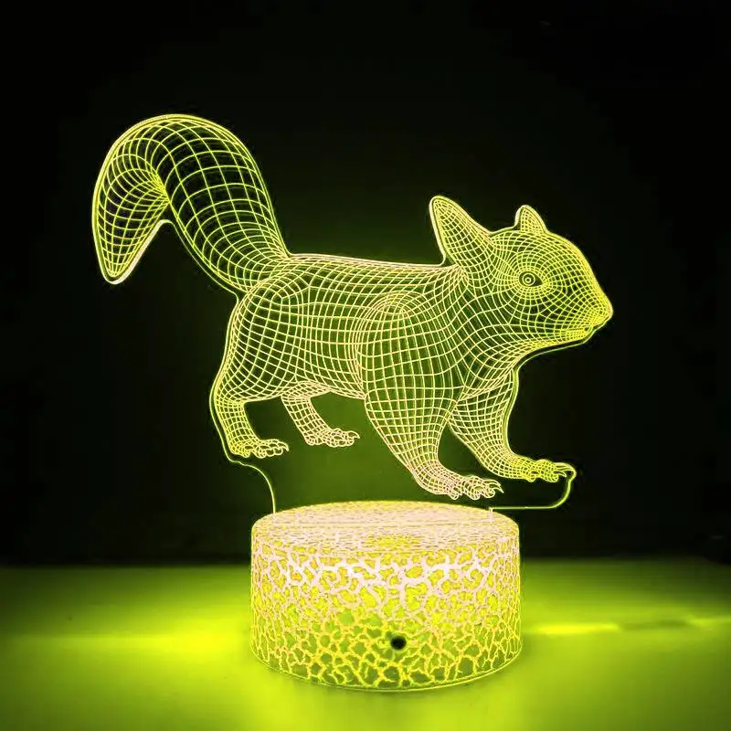 Nighdn 3D lampada Illusion Fox LED Night LIght per bambini comodino camera da letto decorazione compleanno regalo di natale per ragazzi e ragazze